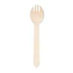 Aumni Crafts Eco Friendly Wooden 16 CM Spork Dual Purpose 2 in 1 Spoon Fork (Pack of 100) Disposable Biodegradable
