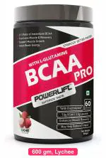 POWERLIFT BCAA Pro With Electrolyte, Reducing Muscle Breakdown & Muscle Recovery BCAA (600 gm, Lychee)
