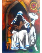 DECOR ADVENTURES Mother Teresa- Goddess of Peace by M.F. Husain Wall Painting 18 x 24 inch