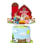 Zyozique Farm Animal Cake Decoration Farm Animal Birthday Cake Topper Cow Cake Decoration for Farm Animal Baby Shower Birthday Party Decorations