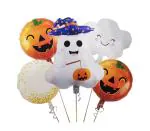Jagmag Multicolor Happy Halloween Foil Balloon Bouquet, Halloween Decoration, Halloween Balloons, Ghost Balloon, Pumpkin Halloween Balloon, Cloud Balloon (Set Of 5)