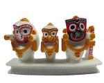 ORIVILLE Handcrafted Marble Stone Jagannath Balabhadra and Shubhdra Idol