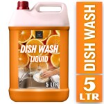 BLISS & BLUSH Dishwash Liquid 5 Liter Orange With Long-Lasting Hygienic&Refreshing, Leaves No Residue, Grease Cleaner For All Utensils