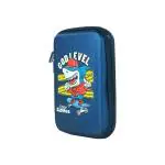 Smily Kiddos Single Compartment Navy Blue Skater Shark Ethylene Vinyl Acetate Zipper Pencil Case for Boys and Girls