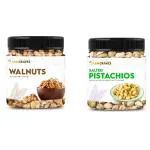 FARMCRAVES Premium Combo Pack , Whole Walnuts (250g) + Salted Pistachios (250g) ,Healthy Dry Fruit Snack Combo