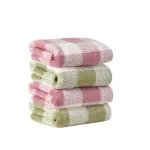 House Beauty Super-Soft Microfiber Check Hand Towel 40 cm x 60 cm Set of 4-Reddish and Green