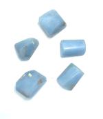 Astroghar Natural Angelite Crystal Tumbles For Reiki Healing And Grid Making (Pack Of 5)