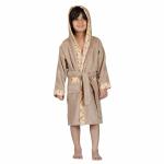 Rangoli Premium Kids Bathrobe for Girls & Boys, 100% Bamboo, 600 GSM, Super Soft & Absorbent (9 Years-10 Years, Beige)