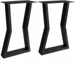 Ventuos Metal Table Legs - DIY Furniture Legs - Black Dining Table Leg - Cast Iron Legs Computer Desk Legs Office Desk Legs, Set of 2 (only Legs) (M Shape)
