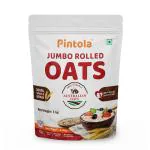 Pintola Oats 1kg, Rolled Oats, Diet Food, Weight Management, Natural Whole Grain, High in Fibre & Protein, Jumbo Rolled, Breakfast Cereals, Gluten Free Oatmeal, Dalia Porridge