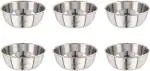 NEELAM Stainless Steel 6 (22G) Laser Etching Prem Vati, 250 ml, Stainless Steel Vegetable Bowl (Silver, Pack of 6)