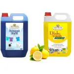 Kyara Dreams Front Load Liquid Detergent 1L With Kitchen Multipurpose Wash Gel 1L (Lemon 1L+ Front Detergent Liquid 5L)
