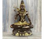Kartique Removes Negative Energy Tiger Brass Lord Shiva Idol - 15 inch