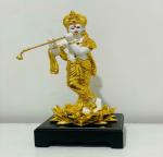 KHANGEMBAM ENTERPRISES Cow & Calf Brass Statue Showpiece/ 24 K Gold Plated Spiritual Vastu Nandi Pooja01
