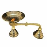 Subaa Traditional Brass Puja Dhoobakal Dhoop Holder - Gold Color