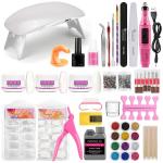 PRO ROOP 36 IN 1 Acrylic Nail Kit - Acrylic Powder Monomer Liquid Set Professional Acrylic Powder Set with Everything Supplies Brushes Nail Tips Nail Art Decoration Tools DIY Extension Nail Kit