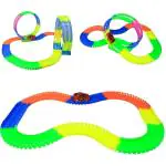 INAYAT Magic Race Bend Flex and LED Long Flexible Tracks, Toy Car for Kids (5 Years and Up) Pack of 220