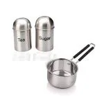 3 Pcs Tea Set Kitchen Combo (Tea/Sugar/Sauce pan) Set