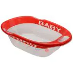 Luvlap Red Fun Club Baby Bath Tub With With Anti Slip Transparent Base