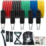 Kamachi Men And Women Multicolor Natural Rubber Pack Of 5 Resistance Bands Set