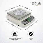 iScale i-06 20kg x 1g Electronic Chargeable Weighing Scale with Front & Back Green Display,10x12