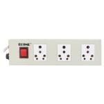 Econe 3 Plus 1 16 Amp Plus 6 Amp Metal Body Electric Extension Board Power Strip Flex Box With 3 Core Wire And Extra Fuse - 1.8 Mtr Standard Wire