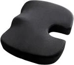 Fazista Seat Cushion Pillow for Office Chair - 100% Memory Foam Coccyx Pad Tailbone Pain Back / Lumbar Support (Black)