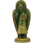 Idol Collections Black, Green Brass Standing Abhay Mudra Blessing Buddha Idol