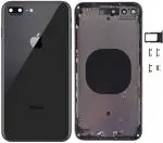 PURPLESAVVY Space Grey Glass, Plastic, Aluminium Alloy Back Panel For Apple Iphone 8 Plus