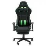 HEERRAV RETAIL GS002 Breathable Fabric Gaming/Office/Study/Ergonomic Chair with Footrest | Neck Cushion | Lumbar Pillow | Fully Reclining | Adjustable Seat & Arm Rest | Rocking Function (Green)