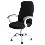 HOKIPO Office Chair Cover Water Resistant Jacquard Computer Chair Slipcover for Armrest Chairs Medium, Black (AR-4929-BLK)