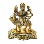 Trendy Crafts Metal Crafts Handmade Antique Look Hindu Goddess Maa Durga Statue, 13 X 8 X 14 cm., Multicolour.