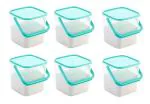 KAVYA Blue Plastic Storage Container With Lid - 5 kg (Pack of 6)