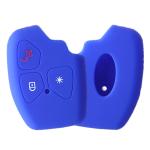 Ashar KeyHub Silicone Key Cover Compatible for Mahindra: Xylo| Scorpio| Quanto (3 Button Remote Key) (Blue)