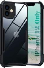 Meephone Mobile Cover for Iphone 12 (Black, Transparent, Grip Case, Pack of: 1)