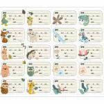 Creatie 20Pcs Cute Cartoon Animal Theme Name Sticker Labels for Children School Books, Worksheets, Bright Vibrant Design