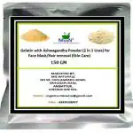 MGBN Gelatin With Ashwagandha Powder Mix 2 In 1 Use For Face Mask, Hair Removal Skin Care 150 gm