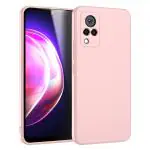 LIRAMARK Silicone Soft Back Cover Case for Vivo V21 5G / V21 4G (Silicone Pink)