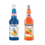 Manama Blue Curacao Syrup and Orange Syrup | 750ML Each | Mixer for Mocktails, Cocktails, Drinks, Juices, Beverages | Pack of 2