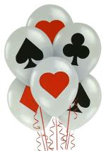 Jagmag Playing Card Poker Pattern Casino Spades Square Theme Latex Balloons (6 pcs)