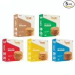 VYNDO All Bhakhri Combo of 5 pack (200 gm each) | Millet Snacks | Healthy Snacks | Gluten free (Moong bajra Bhakhri, Masala Ragi Bhakhri, Roasted Ragi Bhakhri, Farali Bhakhri, Jeera Bhakhri)