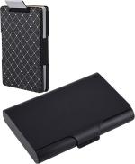 StealODeal Black Slim Money Holding RFID Front Pocket Smart Cases -15 Card Holder (Set Of 2)