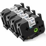 HAIDERY HARDWARE AUTM Fimax Multicolour Compatible Brother Tze 251 Black on White Standard Laminated Tape Replacement for Brother P Touch PT-D600 PT-P700 PT-P900W PT-P950NW (24mm) (Pack of 4)