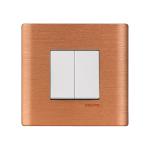 Kolors 6 Module, Modular Switch Plate with inner plate [Cover Plate] , (Brushed Copper) [These modular plates are only compatible with KRAFT & KOSMIK Switches]