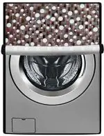 KingMatters Front Loading Washing Machine Cover (Width: 61 cm, Black, Brown)