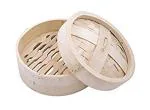 THW Bamboo Basket Dimsum Vegetable Dumpling Momo Steamer (Beige, 7 Inches Diameter)