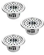 ENNIUS Hole Cockroach Jali for Bathroom and Kitchen Floor Water Drain Grating | 304-Grade Stainless Steel Floor Drain Jali | Rust-Free, Corrosion-Resistant, Durable (Silver) - Pack of 3