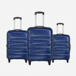 Safari Ngage Set of 3 Textured Hard-Sided Trolley Suitcase