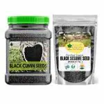 Bliss of Earth 500 gm Black Sesame Seeds,Kaale Til & 500 gm Black Cumin Kalonji Seeds,Nigella Seeds
