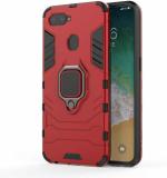Lenient Oppo A7 Red Plastic and Rubber Shock Proof Back Cover